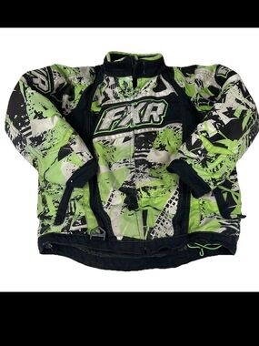 FXR Youth Little Boys Helix Jacket Coat Size 10 Black Green White #4108